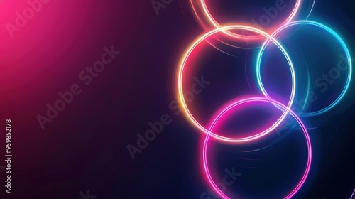 Abstract neon circles