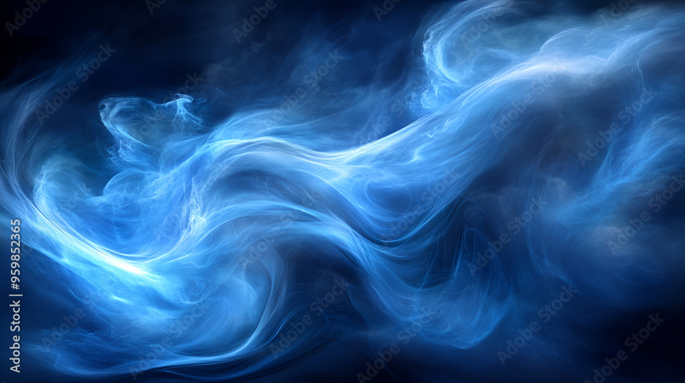 Swirling blue smoke creates dynamic patterns against a dark background, evoking a sense of mystery and fluid motion Swirling blue smoke creates dynamic patterns against a dark background, evoking a sense of mystery and fluid motion