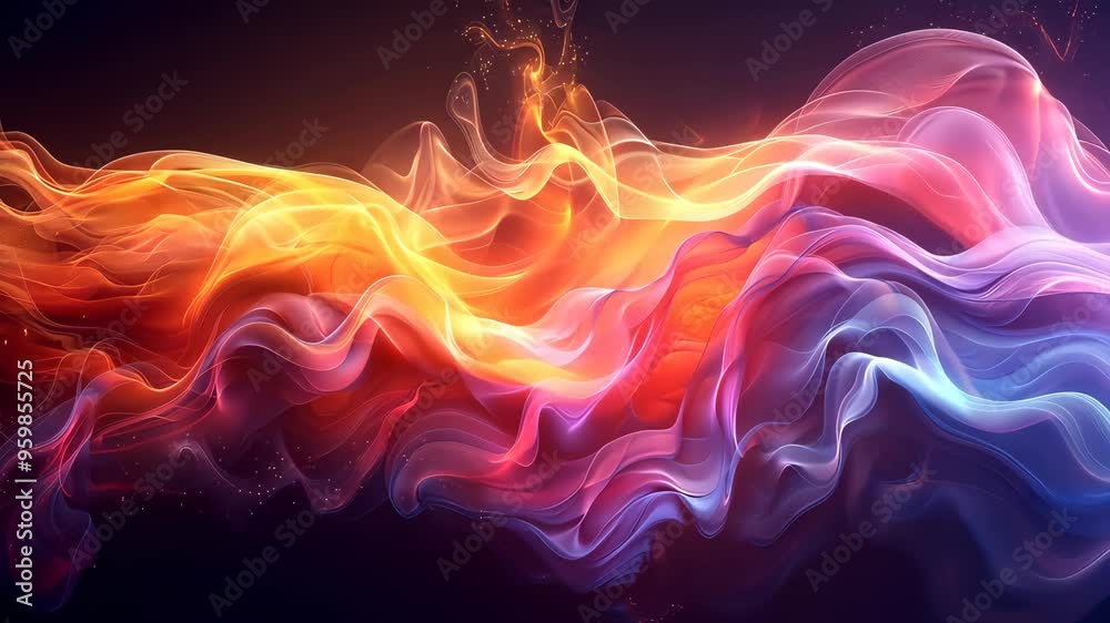 Colorful abstract wave of light and smoke. digital art concept Colorful abstract wave of light and smoke. digital art concept