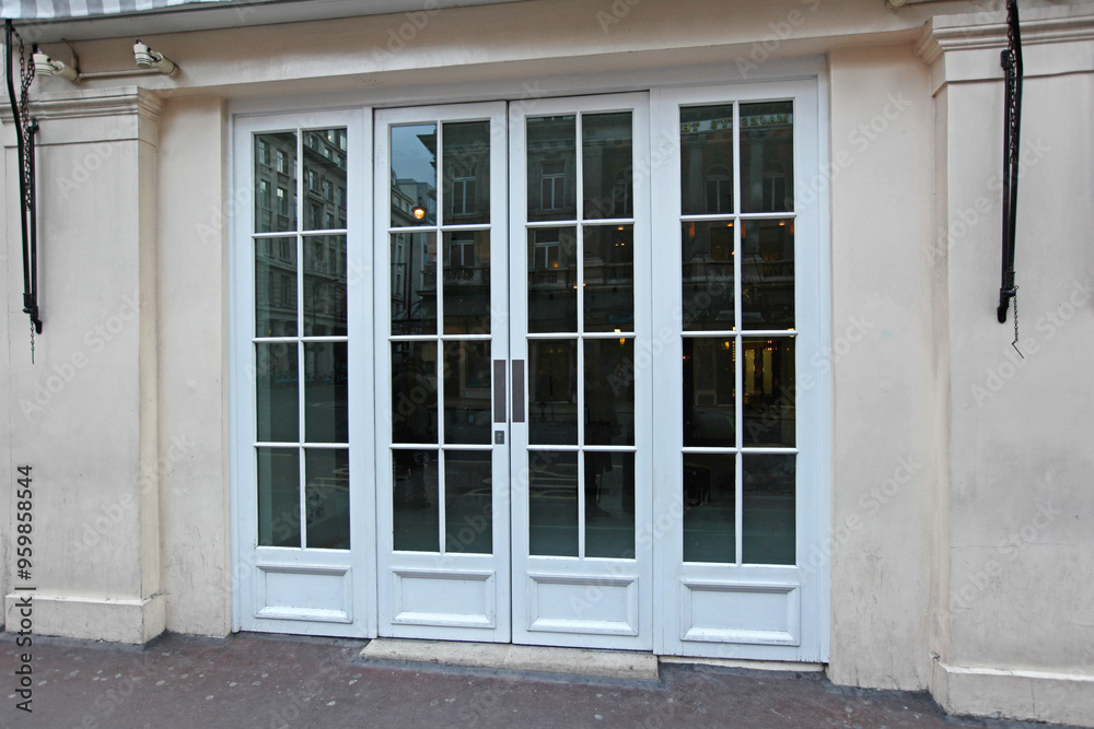 Large Glass Terrace Doors at White House Exterior in London England Large Glass Terrace Doors at White House Exterior in London England