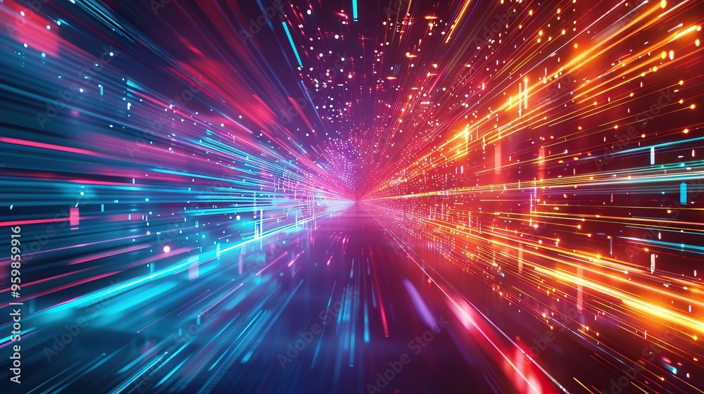 Abstract Neon Lights Tunnel Abstract Neon Lights Tunnel