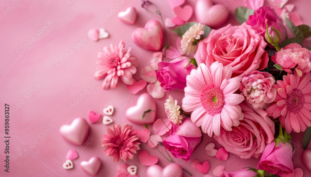Heartfelt Bouquet: Pink Flowers Hearts Celebrations Heartfelt Bouquet: Pink Flowers Hearts Celebrations