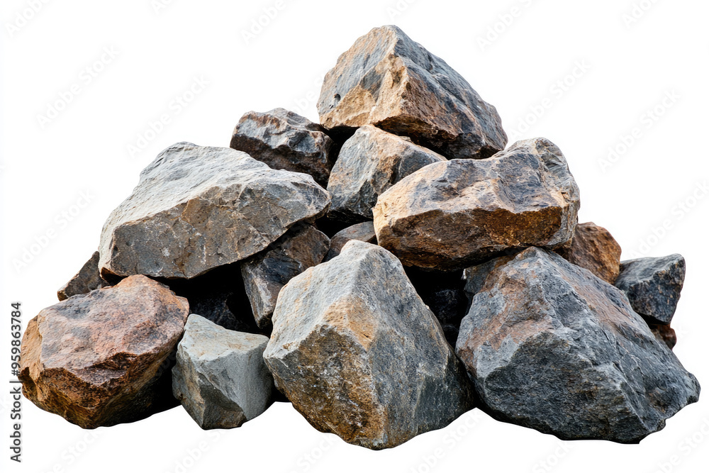Rough, textured, granite pile of stones, natural, mineral, dry, construction material Rough, textured, granite pile of stones, natural, mineral, dry, construction material