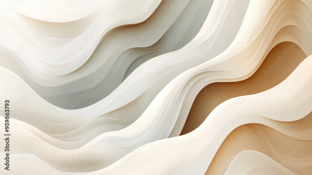 Obraz premium Abstract Curving Layers in Neutral Tones