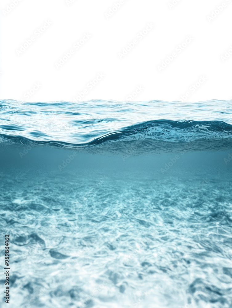 Ocean Depths: A serene underwater scene reveals the shimmering, azure depths, where light dances through the crystal-clear waters, creating a sense of tranquility and mystery. Ocean Depths: A serene underwater scene reveals the shimmering, azure depths, where light dances through the crystal-clear waters, creating a sense of tranquility and mystery.