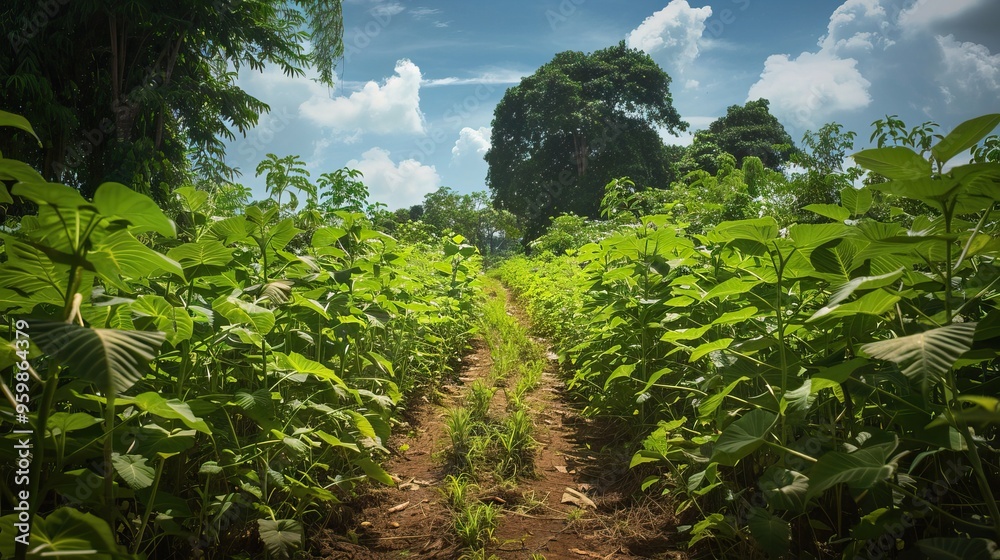 Obraz premium Path through the Lush Green Foliage