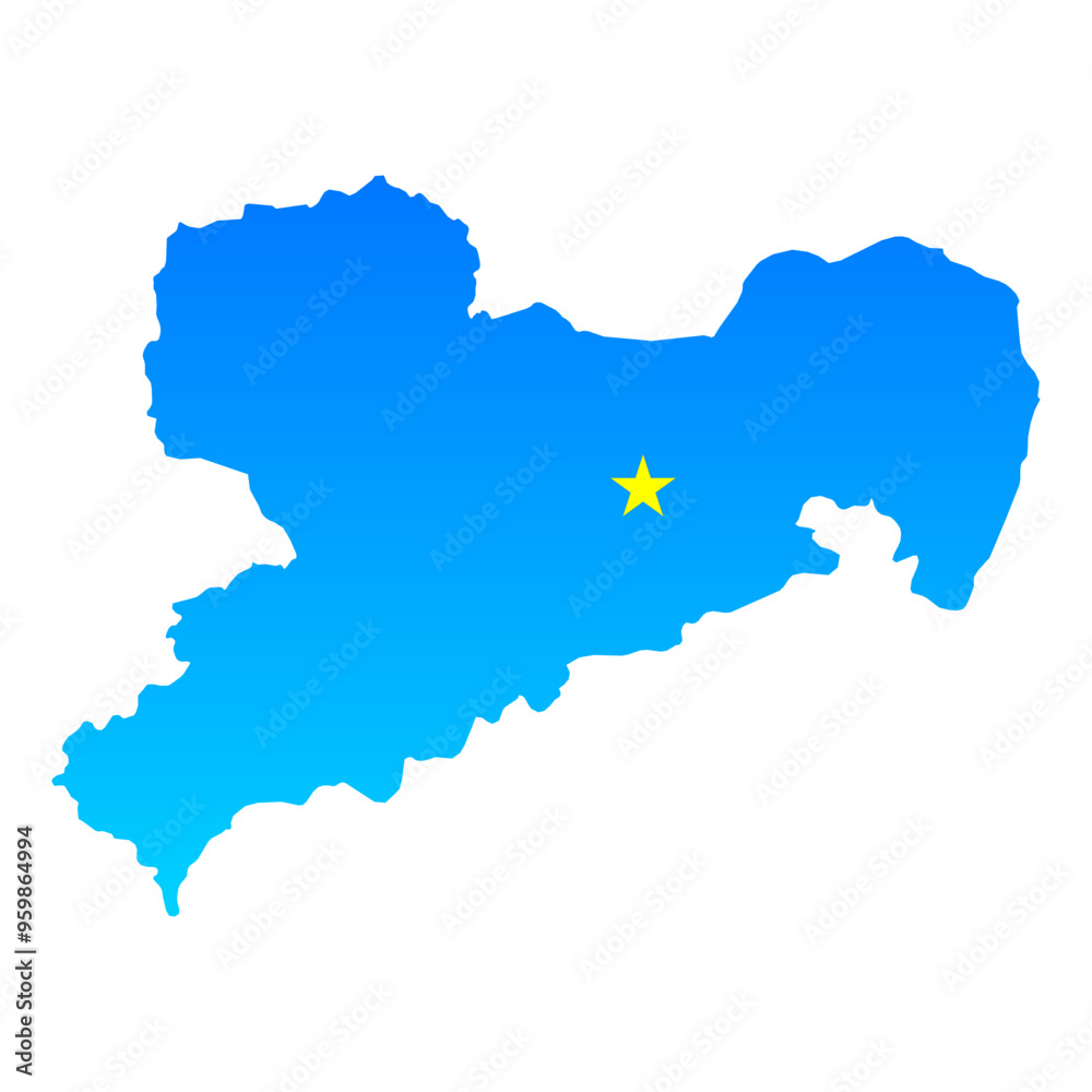 Fototapeta premium Map of Sachsen with its capital Dresden in Germany with a professional blue style