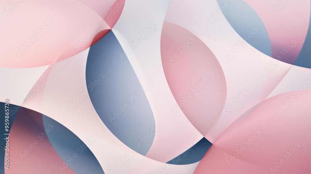 Obraz premium Soft pastel ellipses overlap to form an elegant and tranquil abstract design, evoking calmness and serenity.