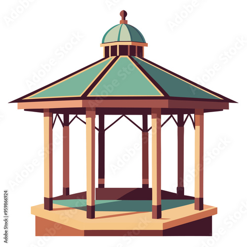 Gazebo Design Vector Illustration