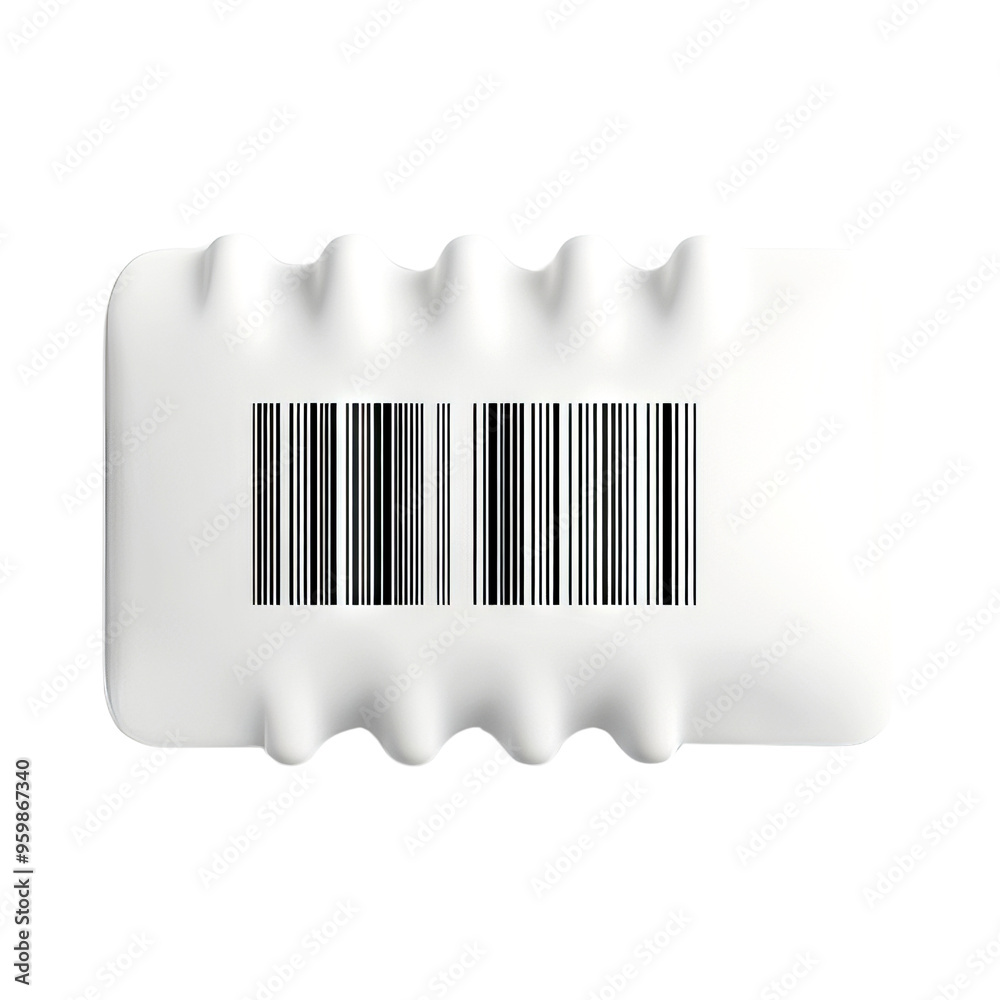 A blank white barcode label with a clean design, ready for custom ...