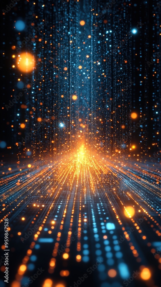 Obraz premium Futuristic Digital Background for Tech Processes and AI Concepts