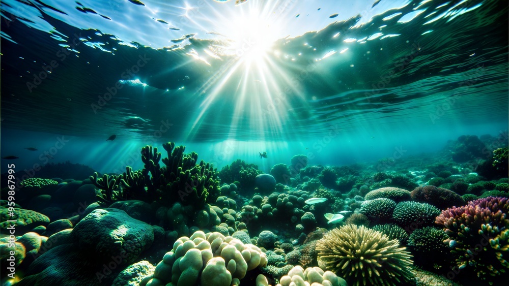 Obraz premium underwater scene tropical seabed