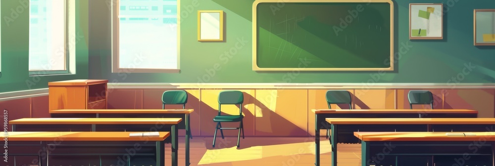 University Classroom Interior Vector University Classroom Interior Vector