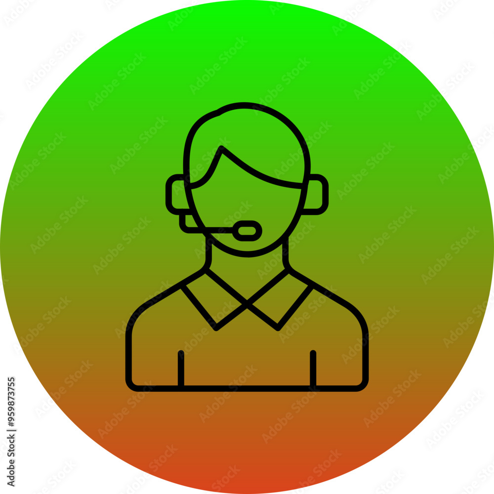 Obraz premium Call Center Agent Icon
