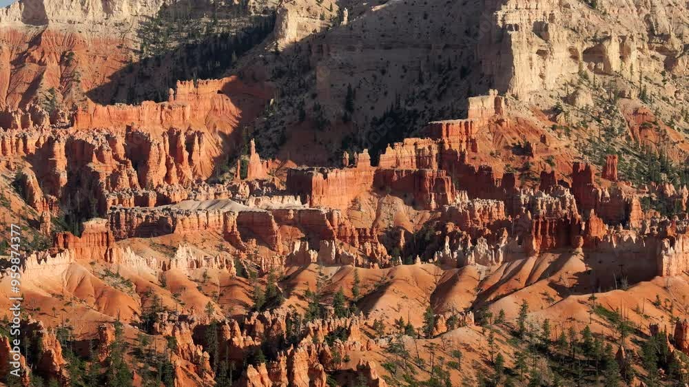 Beautiful red rock formations called 'hoodoos' in Bryce Canyon, Utah. USA. 