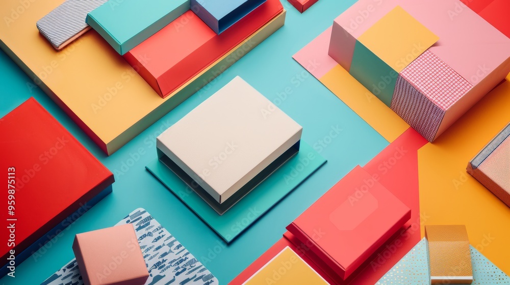 A captivating display of colorful geometric blocks arranged intricately on a pastel background, portraying artistic order and creative design. A captivating display of colorful geometric blocks arranged intricately on a pastel background, portraying artistic order and creative design.