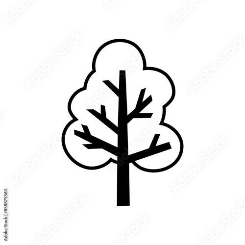 Tree icon vector. Plant illustration sign. Garden symbol or logo.