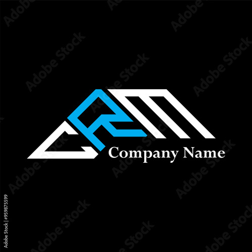 CRM logo design, CRM simple and modern logo. CRM luxurious alphabet design