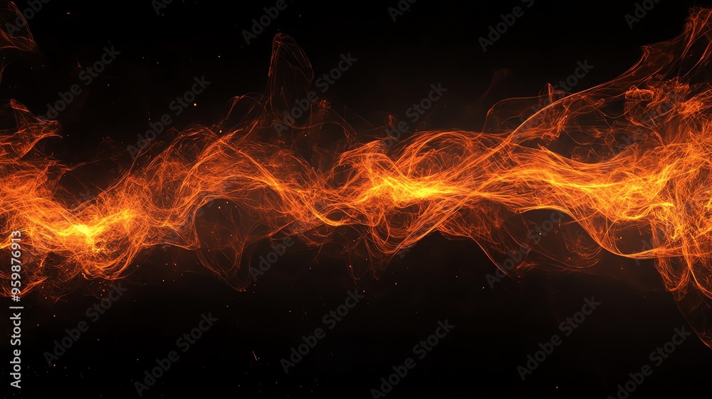 Dynamic abstract background with bright orange flames against a black backdrop, capturing the energetic and fiery movement. Dynamic abstract background with bright orange flames against a black backdrop, capturing the energetic and fiery movement.