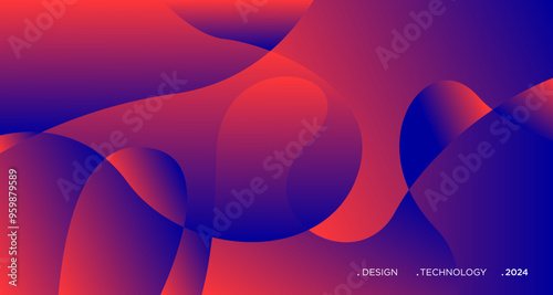 Abstract Blue and orange background with waves