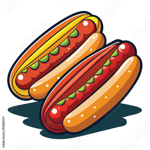 Deliciously Fun Hot Dogs Vector Illustration