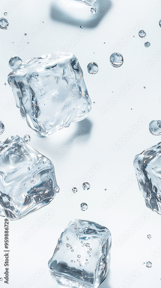 cube falling into water, tile cube falling into water, tile