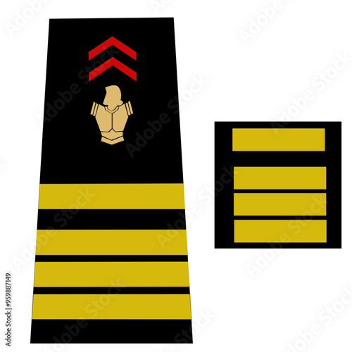 Galon de l'armée de terre française: Pompier de Paris. Officier supérieur. Commandant 