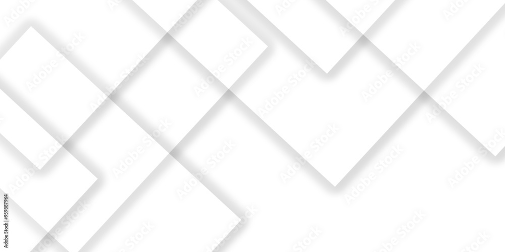Obraz premium Abstract white and grey geometric overlapping square pattern background with shadow. paper texture design Abstract white background can use for design, background concept, vector illustration. 
