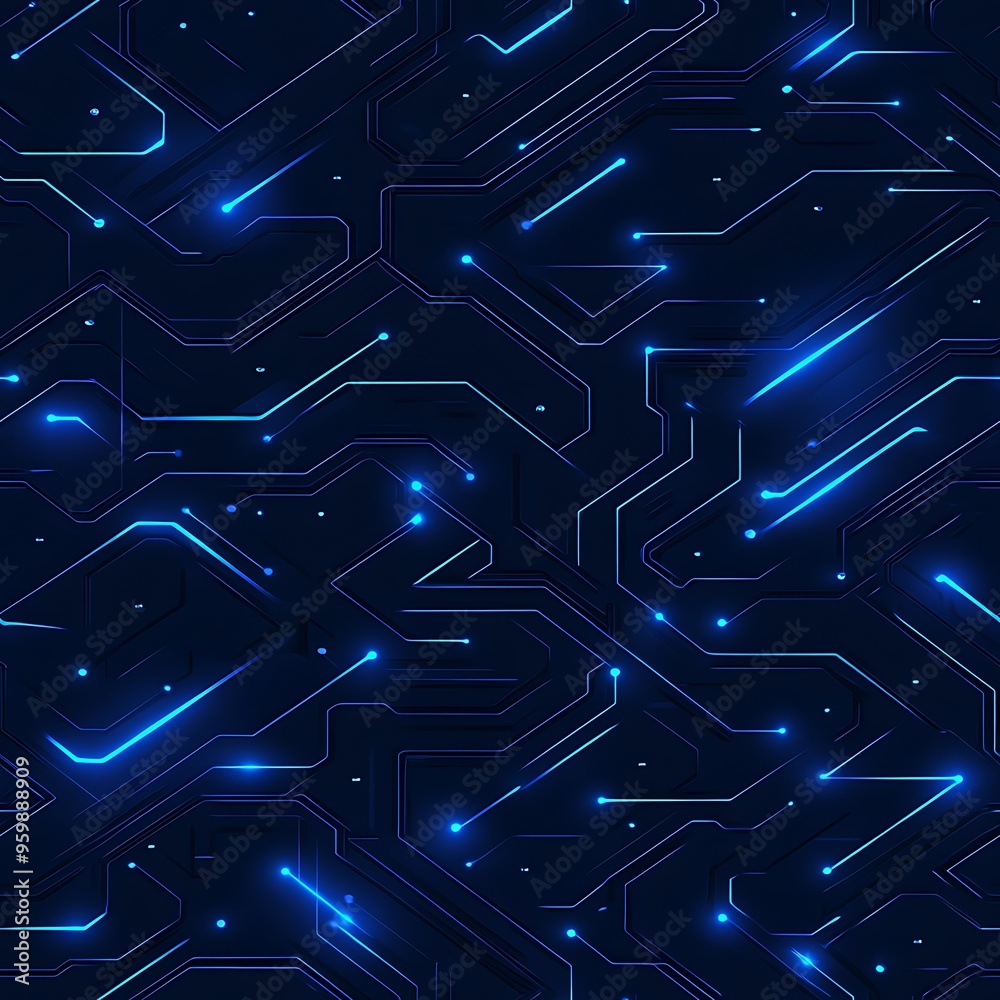 Futuristic blue circuit board pattern with glowing lines and a dark background, perfect for tech and digital designs. Futuristic blue circuit board pattern with glowing lines and a dark background, perfect for tech and digital designs.