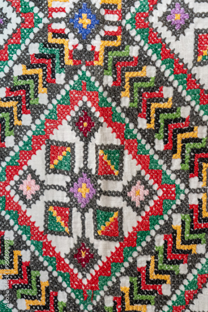 Embroidery Ukraine ornament Vyshyvanka Ukrainian cross stitch. Geometric symbol Embroidery Ukraine ornament Vyshyvanka Ukrainian cross stitch. Geometric symbol
