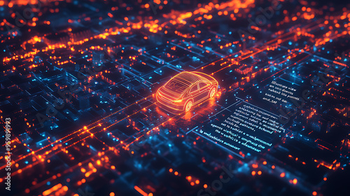 AI vehicle sensor digital path photo