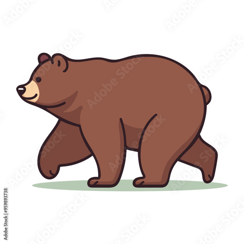 Cute Bear cartoon for toddlers vector illustration