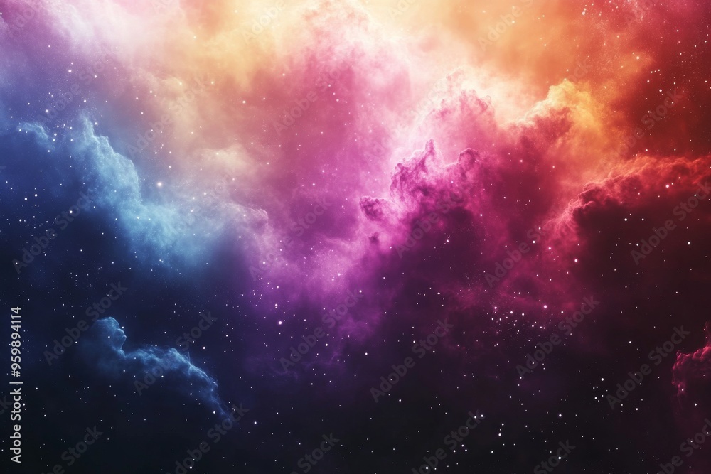 Fototapeta premium A vibrant cosmic background with stars and nebulae, perfect for creating sci-fi or fantasy-themed designs.