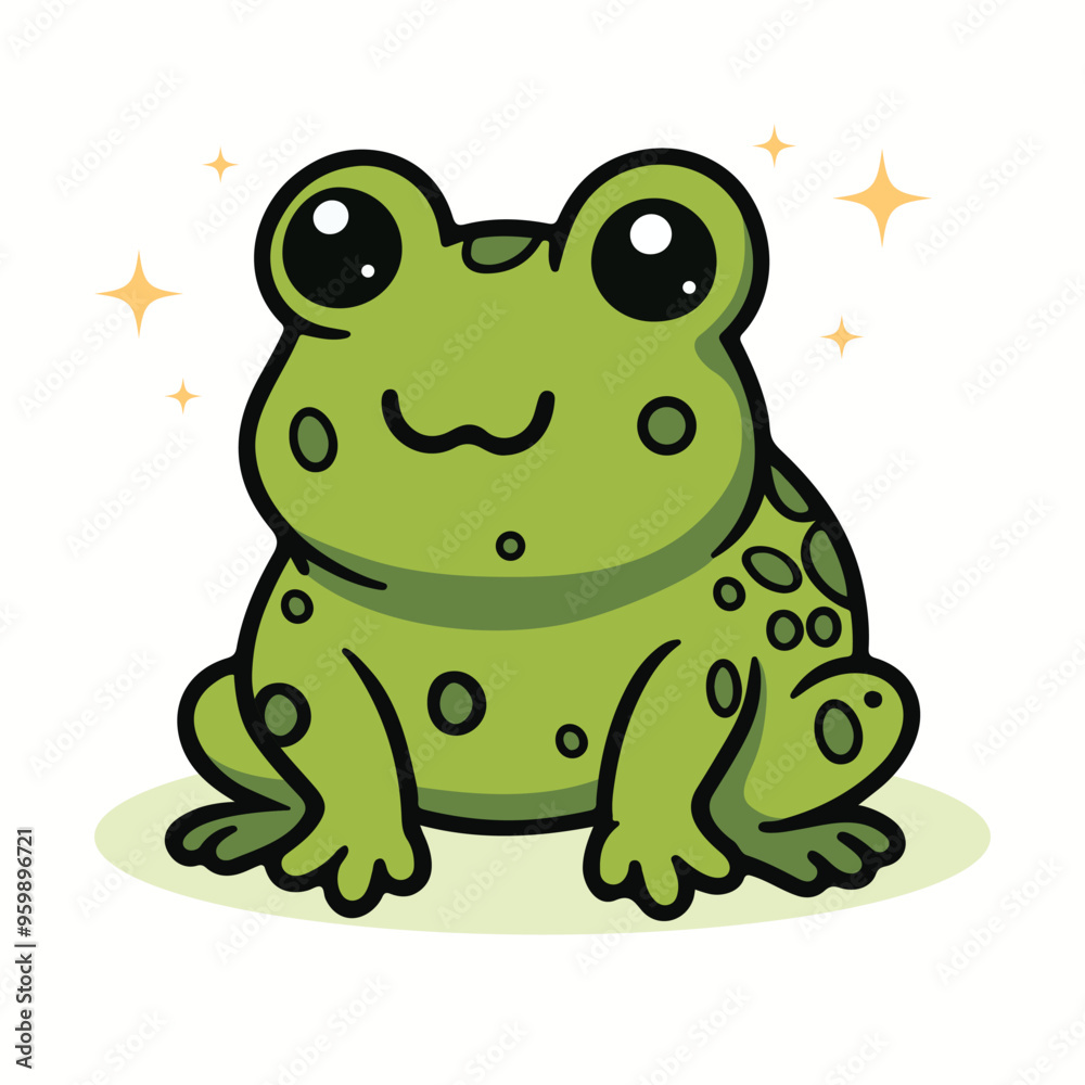 Cartoon cute frog for toddlers vector illustration in a flat style Cartoon cute frog for toddlers vector illustration in a flat style