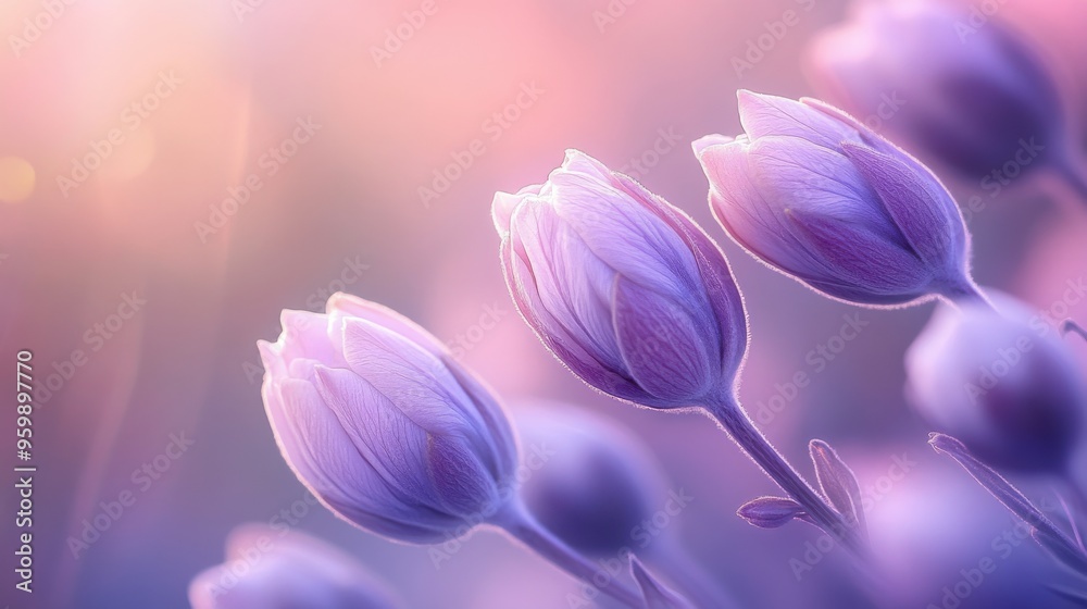 blooming flower buds in soft purple tones blooming flower buds in soft purple tones