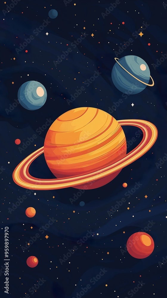 Naklejka premium Planet and space.