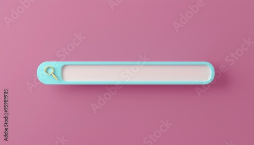 A minimalist search bar design with a pastel color scheme on a pink background, suitable for web and app interfaces.