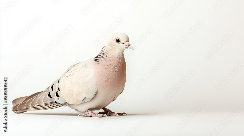 Obraz premium A minimalistic image featuring a bird in sharp focus against a clean white background. Ideal for projects that require simplicity and attention to nature, wildlife, or flight themes.