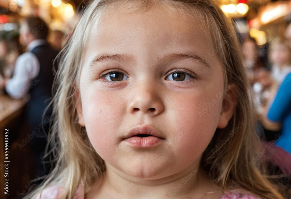 kid teen girl is standing in a bar during the day and wants some kid teen girl is standing in a bar during the day and wants some