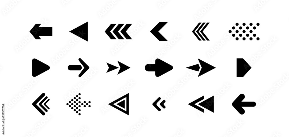 Vector Icons. Arrow. Arrows black Vector Icons. Arrow. Arrows black