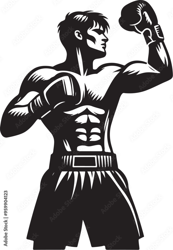 Fototapeta premium boxing player vector design clipart flat style artwork