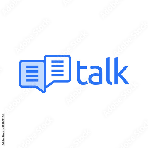 Modern Chat Talk Logo Design Vector Template