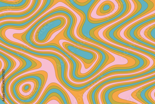 Retro Groovy Psychedelic Background