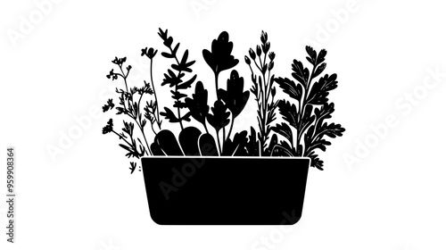 Package of locally grown herbs in biodegradable packaging