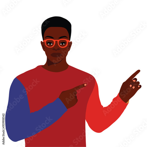 Afro black man in elegant art style vector