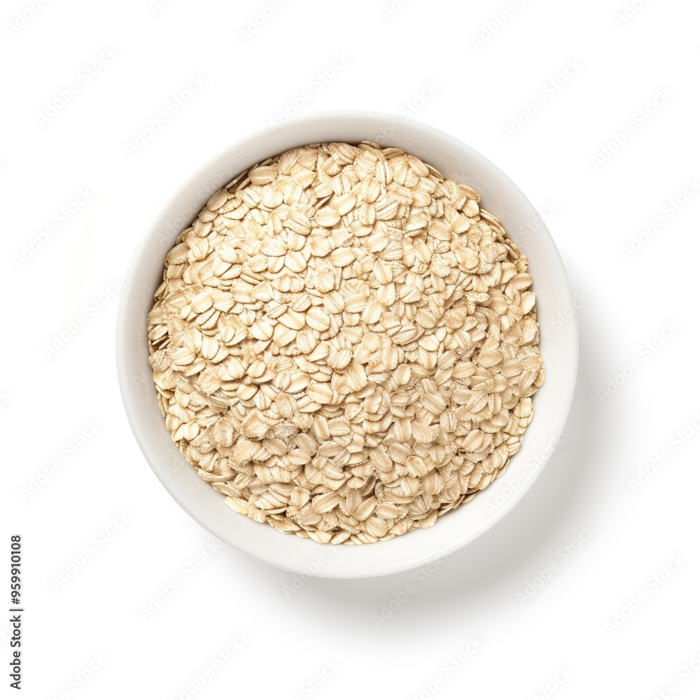 Oats top view isolated on a white background Oats top view isolated on a white background
