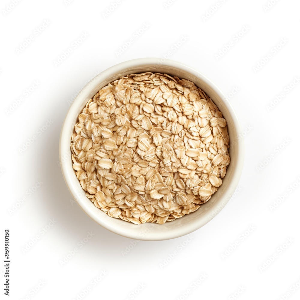 Oats top view isolated on a white background Oats top view isolated on a white background