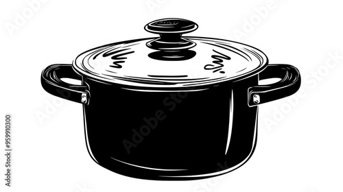 Pressure cooker on stove with lid locked and ingredients cooking
