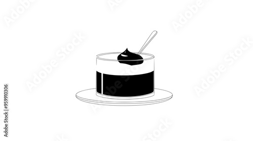 Portion of mousse in a small glass with a wafer