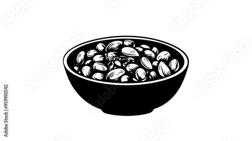 Small bowl of mixed nuts and seeds, labeled as functional food ingredients